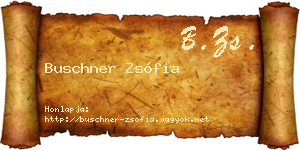 Buschner Zsófia névjegykártya
